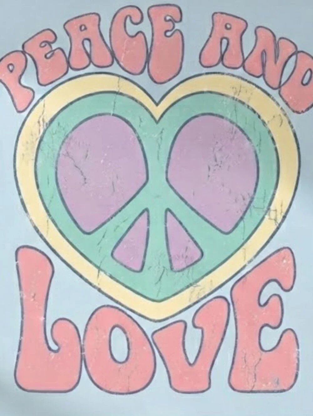 8.5x11 Cardstock Peace and Love Pastel Wall Art Print - Yellow